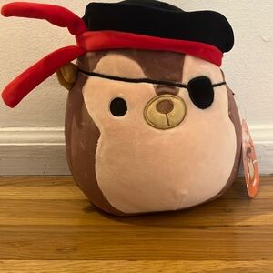 NWT Squishmallows Hans the pirate 8 inch Halloween Squad Buccaneer Eye Patch